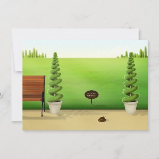 "犬は許されない"おもしろい犬プールinパークカスタム ノートカード (正面)