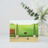 "犬は許されない"おもしろい犬プールinパークカスタム ポストカード (スタンド正面)