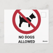犬は許されない、禁止標識 ポストカード (裏面)