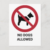 犬は許されない、禁止標識 ポストカード (正面)