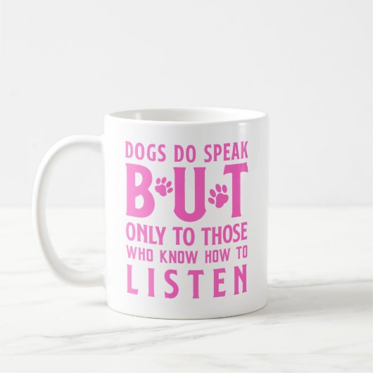 犬は話しかし人の手には聞ない コーヒーマグカップ (左)
