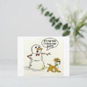 犬は雪だるまで小便をします ポストカード (スタンド正面)