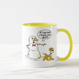 犬は雪だるまの冗談で小便をします マグカップ