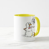 犬は雪だるまの冗談で小便をします マグカップ (正面右)