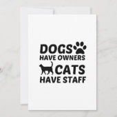 犬は飼い主が猫に杖を持つ サンキューカード (正面)