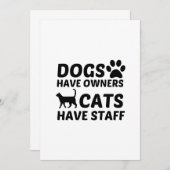 犬は飼い主が猫に杖を持つ サンキューカード (正面/裏面)