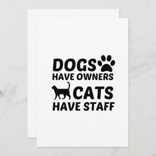 犬は飼い主が猫に杖を持つ サンキューカード (正面/裏面)