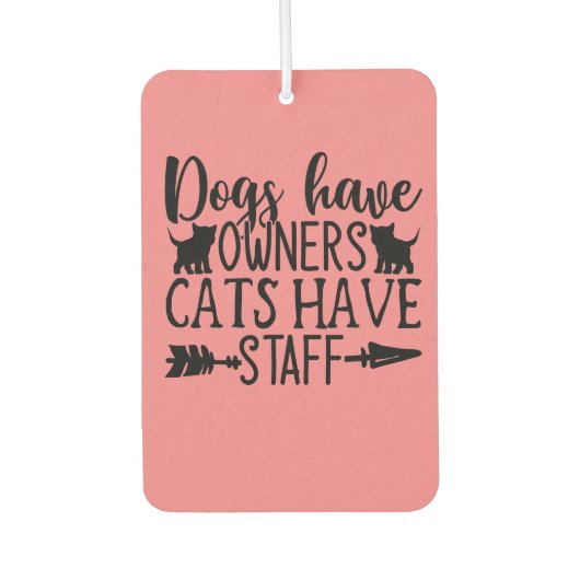 犬は飼い主に猫が飼っている カーエアーフレッシュナー (正面)