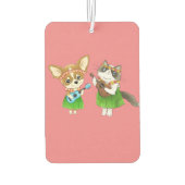 犬は飼い主に猫が飼っている カーエアーフレッシュナー (裏面)