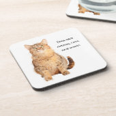 犬は飼い主、猫は杖を持つ。 コースター (左側)