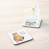 犬は飼い主、猫は杖を持つ。 コースター (右側)