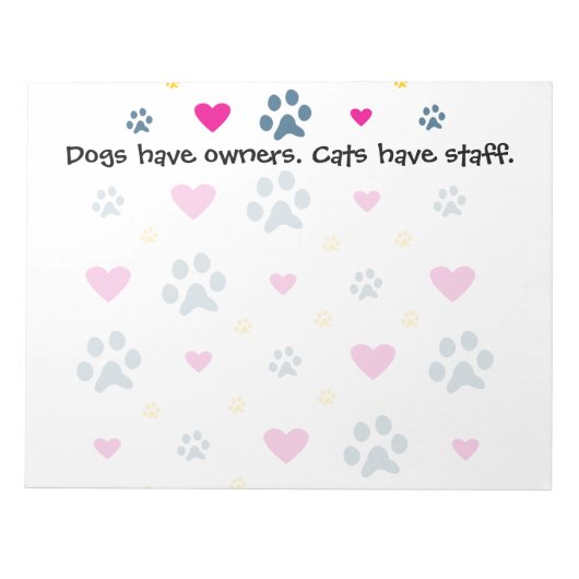 犬は飼い主、猫は杖を持つ ノートパッド (正面)