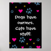 犬は飼い主、猫は杖を持つ ポスター (正面)
