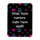 犬は飼い主、猫は杖を持つ マグネット (縦)