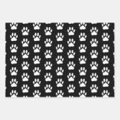 犬は骨の愛犬家白黒パターン ラッピングペーパーシート (正面)