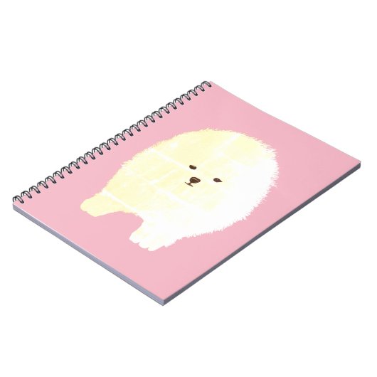 犬ふわふわした白ペット手帳 ノートブック (左側)