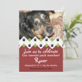 犬または子犬の採用のパーティーの発表 招待状 (スタンド正面)