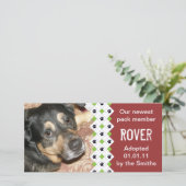 犬または子犬の採用の発表 案内状 (スタンド正面)