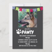 犬または子犬の誕生日パーティーの写真の招待 招待状 (正面)