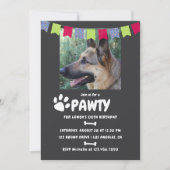 犬または子犬の誕生日パーティーの写真招待状 招待状 (正面)