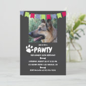犬または子犬の誕生日パーティーの写真招待状 招待状 (スタンド正面)