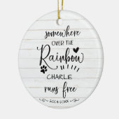 犬または猫のペット追悼 かわいい rustic フォト セラミックオーナメント (左)