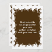 犬または猫の動物の手の印刷エッジ 招待状 (正面/裏面)