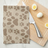 犬または猫の足のプリント キッチンタオル (四つ折り)