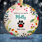 犬または猫の追悼手のカラフルリース セラミックオーナメント
