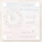 犬または猫ペット悔やみや弔慰メモリアルガラスコースター ガラスコースター (裏面)