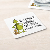 犬もしを連れて行けない来ぞ スクエアペーパーコースター (アングル)