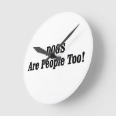 犬も人間だ！ ラウンド壁時計 (傾斜)