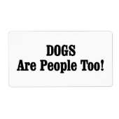 犬も人間だ! ラベル (正面)