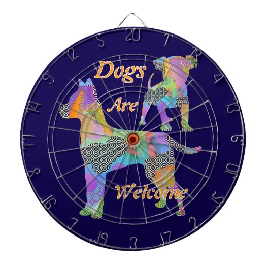 犬も歓迎 DK ブルー ダーツボード (正面)