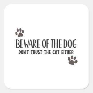 犬も猫を信用しない スクエアシール