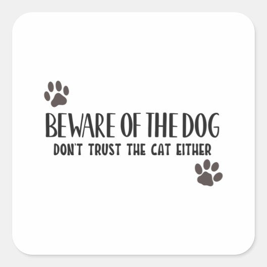 犬も猫を信用しない スクエアシール (正面)