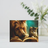犬も猫読も本だ ポストカード (スタンド正面)