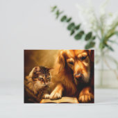 犬も猫読も本だ ポストカード (スタンド正面)