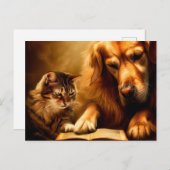 犬も猫読も本だ ポストカード (正面/裏面)