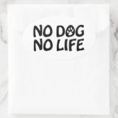 犬も生きられない 楕円形シール (バッグ)