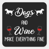 犬も酒も何でもする素晴らし スクエアシール (正面)