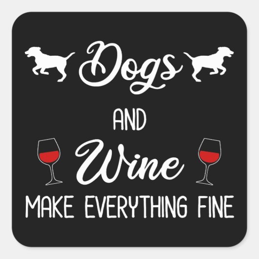 犬も酒も何でもする素晴らし スクエアシール (正面)