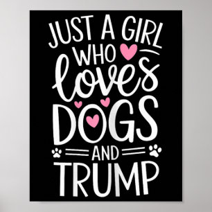 犬やトランプを愛する女の子 ポスター