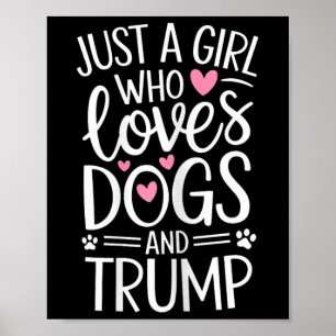犬やトランプを愛する女の子 ポスター
