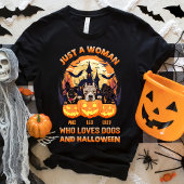 犬やハロウィンのを愛する女性カスタムだ Tシャツ