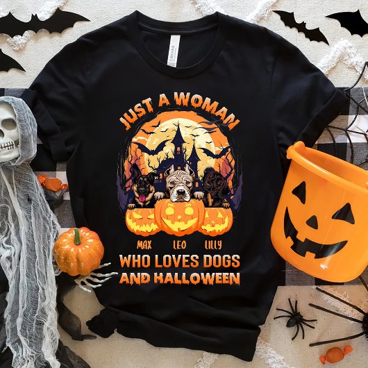犬やハロウィンのを愛する女性カスタムだ Tシャツ