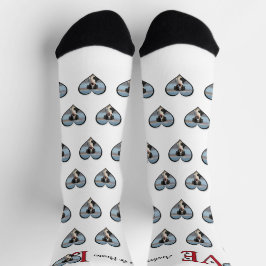 犬や人とのかわいい恋愛言葉を写真 ソックス