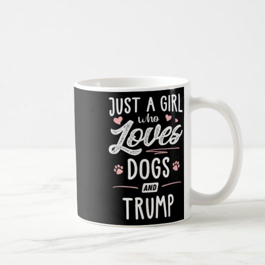 犬や切り株のギフト犬が大好きな女の子 コーヒーマグカップ (右)