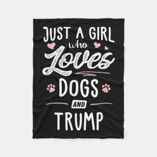 犬や切り株のギフト犬が大好きな女の子 フリースブランケット (正面)