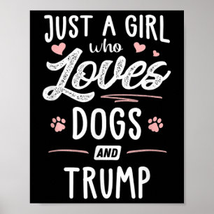 犬や切り株のギフト犬が大好きな女の子 ポスター
